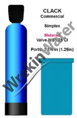 Commercial <font color=red>METERED</font> <b>SIMPLEX</b> CLACK WS1.25 Cl Water Softeners - 1.25in Ports